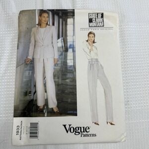 Vogue State Of Claude Montana Vintage '97 Pattern 1954 Pants Suit Womens 8 10 12